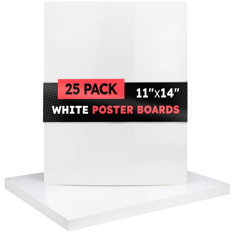Hygloss Medium Poster Board 11x14 25 Count Bulk Pack 10 Pt Thickness White Poster Board Paper for Projects Presentations Displays Signs Crafts Blank Posterboard Multipack 11 x 14 - Image 2