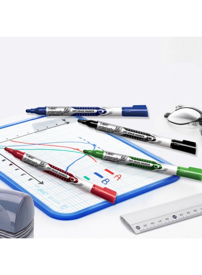بيك أقلام تحديد Intensity Advanced الملونة القابلة للمسح الجاف، برأس رصاصي، عبوة من 12 قطعة بألوان متنوعة، أقلام تحديد السبورة البيضاء للمعلمين ولوازم المكتب - Image 2