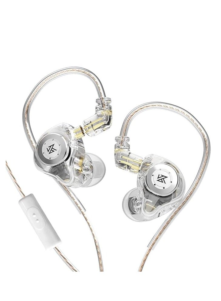 KZ EDX PRO in-Ear Headphone IEMs Stereo Bass Earbuds Wired 3.5mm Plug & 2pin Detachable Cable,Noise Isolating in-Ear Earphones with Microphone for Musician,Singer,Guitarist,Church(White with Mic)  - Image 1
