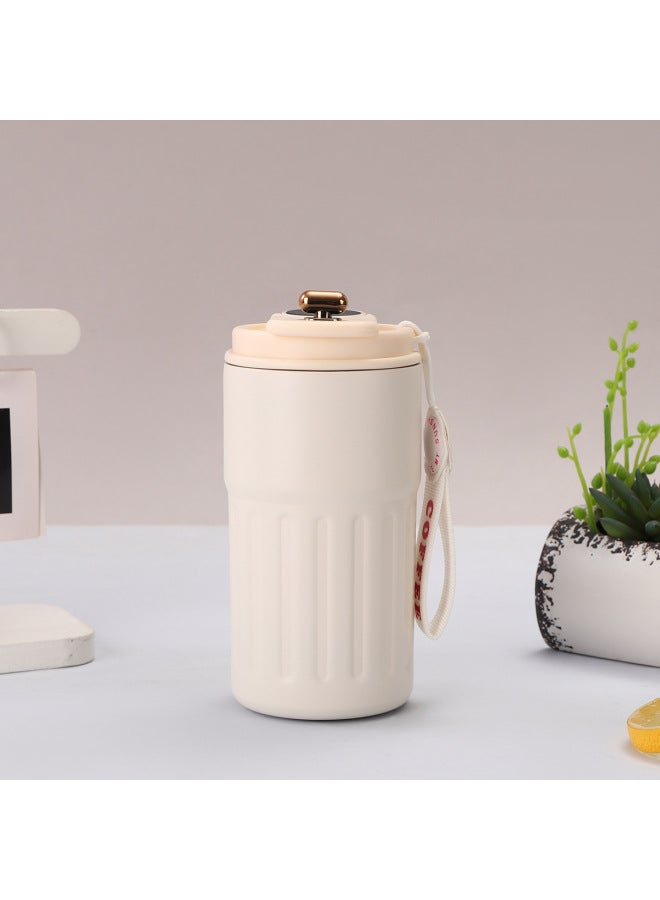 Explosive Portable Lanyard Coffee Cup Intelligent Warm Display 304 Stainless Steel Thermos Cup Business Office Solid Color Bubble Tea Cup