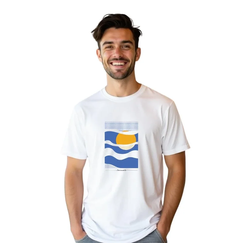 نوبيرو Men's White Cotton Regular Fit T-Shirt