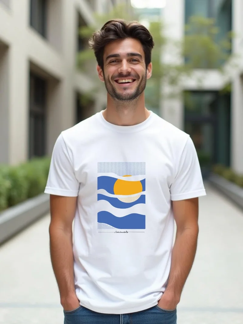 Nobero  Men's White Cotton Regular Fit T-Shirt for Men | Best Price UAE