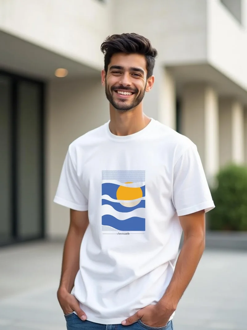 نوبيرو Men's White Cotton Regular Fit T-Shirt