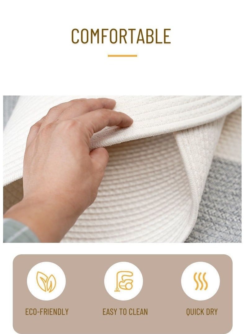 MEI HOME CENTER Hand Woven Jute Tassel Door Mat With Anti Slip Bottom (Size 70×40CM)  - Image 2
