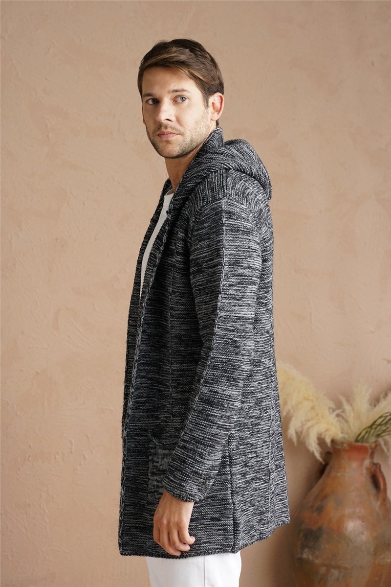 Cool Tarz Men's Smoked Blend Hooded Knitwear CARDIGAN-HRK7721R01S  - Image 5
