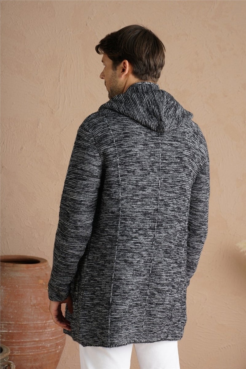 Cool Tarz Men's Smoked Blend Hooded Knitwear CARDIGAN-HRK7721R01S  - Image 2