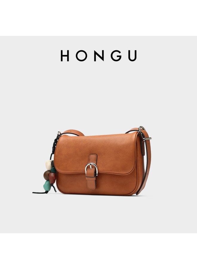 Hongu Women's Genuine Leather Shoulder Crossbody Bag Vintage High-end Saddle Bag Birthday Gift For Girlfriend - Image 2