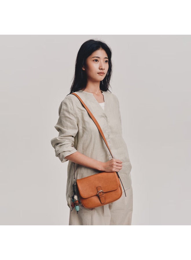 Hongu Women's Genuine Leather Shoulder Crossbody Bag Vintage High-end Saddle Bag Birthday Gift For Girlfriend - Image 1