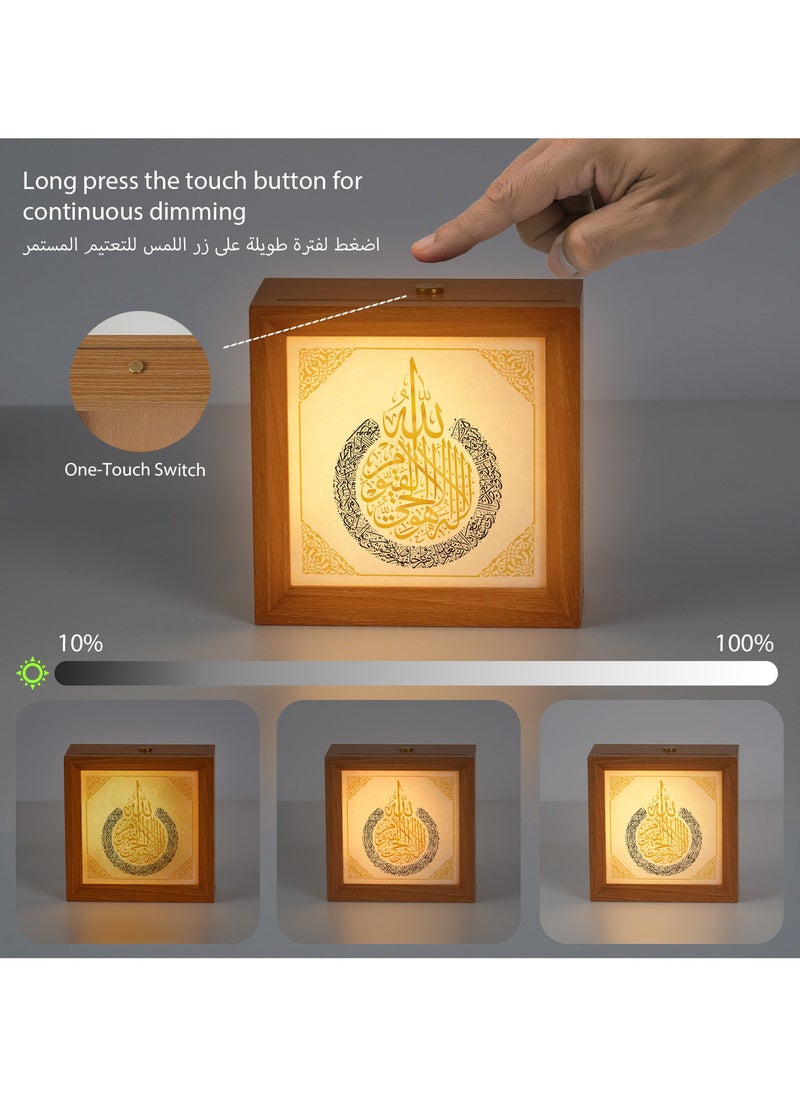 GALADUNE Wooden Night Light, Touch Control Table Lamp, Multi-Brightness with Continuous Dimming, Room, Holiday Party Decor, Replaceable Photo DIY Night Light Gift  - Image 2