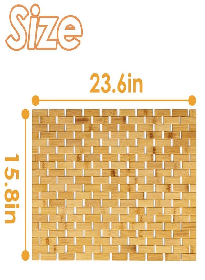 هومدسيم سجادة حمام من الخيزران من هوم ديسيم مزودة بوسادات مانعة للانزلاق، مقاس 23.6 × 15.8 بوصة، مناسبة لأرضيات الحمامات وأحواض الاستحمام، مقاومة للماء والانزلاق، للاستخدام الداخلي والخارجي في المطبخ وغرفة النوم والحمام والمرحاض، وسجادة أرضية للحيوانات الأليفة. - Image 2