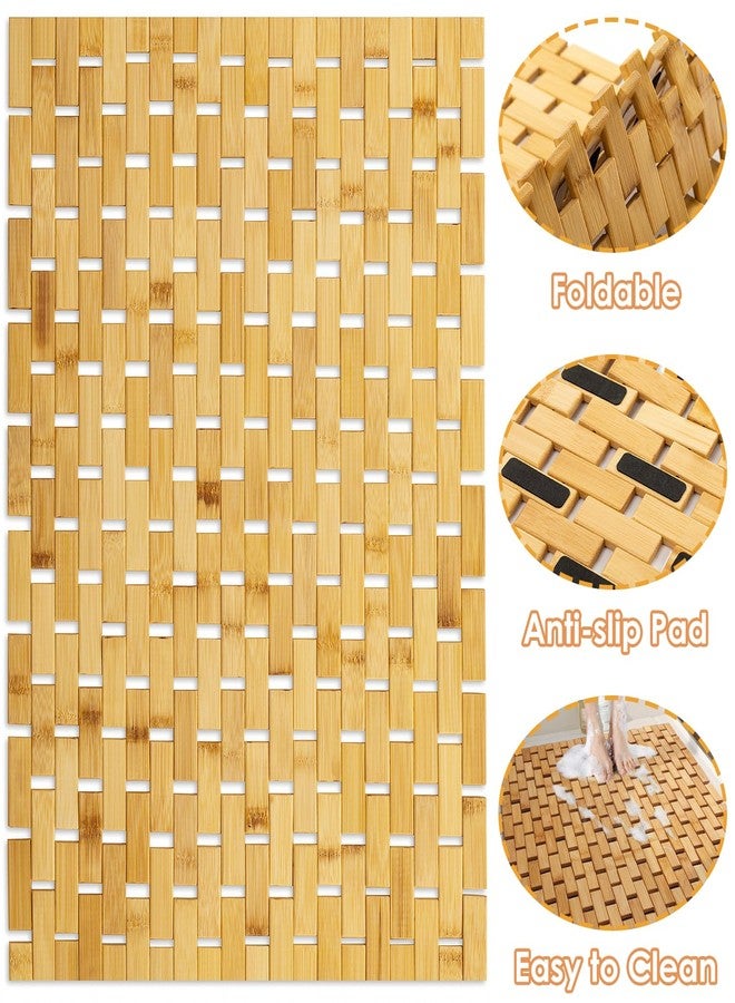 هومدسيم سجادة حمام من الخيزران من هوم ديسيم مزودة بوسادات مانعة للانزلاق، مقاس 23.6 × 15.8 بوصة، مناسبة لأرضيات الحمامات وأحواض الاستحمام، مقاومة للماء والانزلاق، للاستخدام الداخلي والخارجي في المطبخ وغرفة النوم والحمام والمرحاض، وسجادة أرضية للحيوانات الأليفة. - Image 4