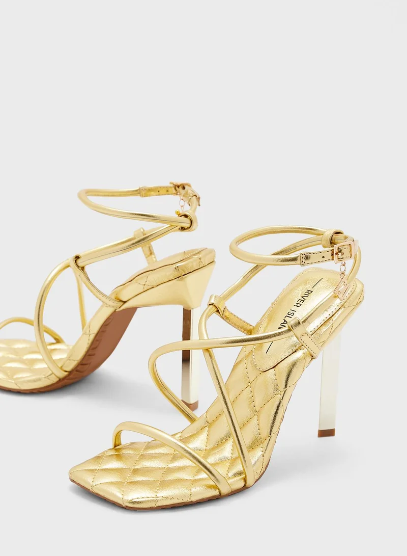RIVER ISLAND Metal Heel Barely There Sandals