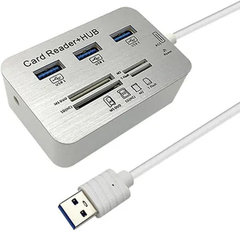 Fitto 3 Ports USB Hub & Multi Memory Card Reader for MS, Micro SD, SD/MMC, M2, TF Card - Image 4
