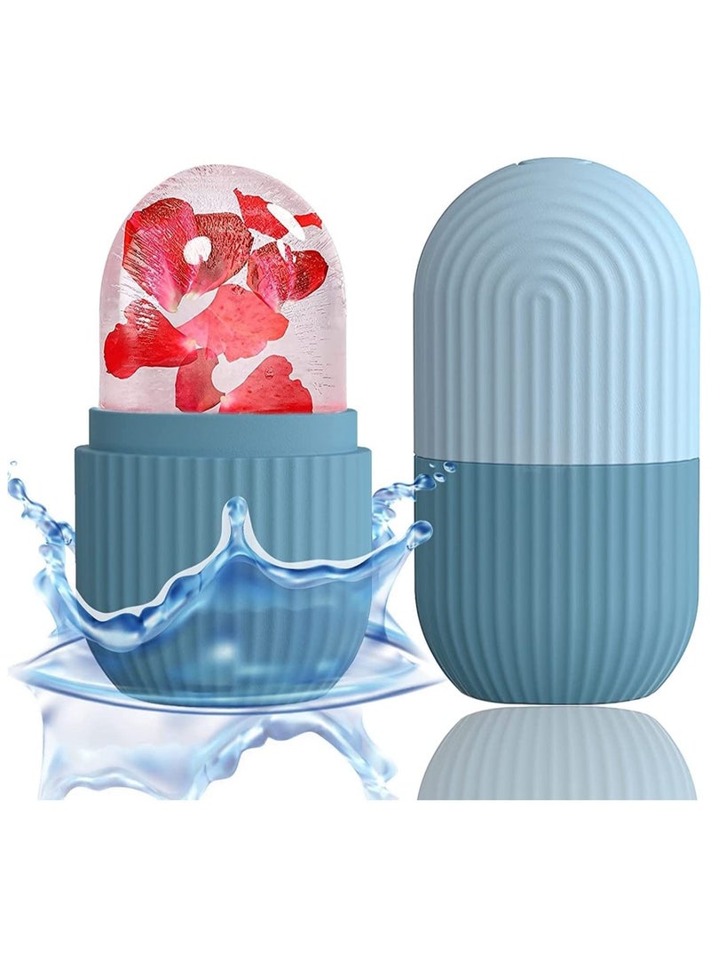 ORiTi Ice Roller For Face,Beauty Facial Massage Ice Roller,Glow Cube Ice Roller for Face,Skin Care Tools for Eye Wrinkles, Acne Puffiness Relief BLUE - Image 1