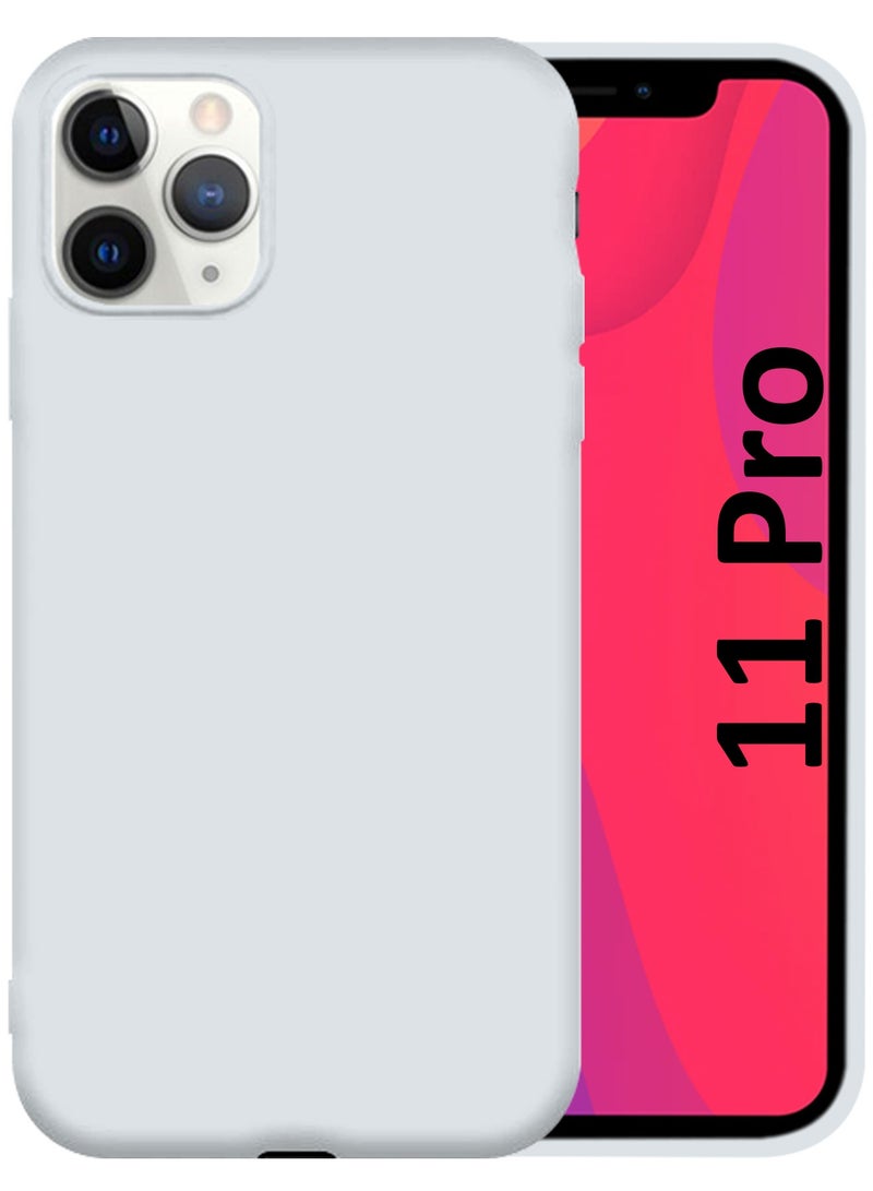 CATANES Soft Silky Silicone Case Cover for Apple iPhone 11 Pro - Full Body Protection - White - Image 1