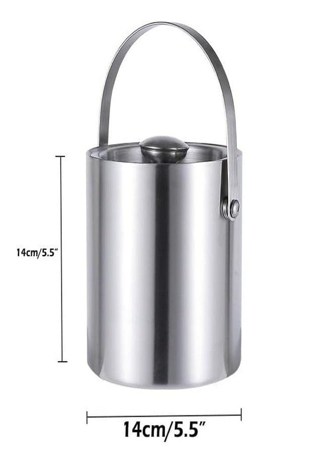 RASOFAB Zwerlin Stainless Steel Ice Bucket Double Wall Insulated with Lid Satin Finish Food Grade Stainless Steel with Free Ice Tong (Capacity-1.5L). - Image 5