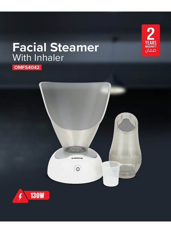 Olsenmark Professional Facial Steamer with Inhaler Attachment, Deep Moisturizing Face Sauna for Skin Care, Facial Cleansing and Pore Treatment, Compact Home Spa Beauty Device White - Image 5