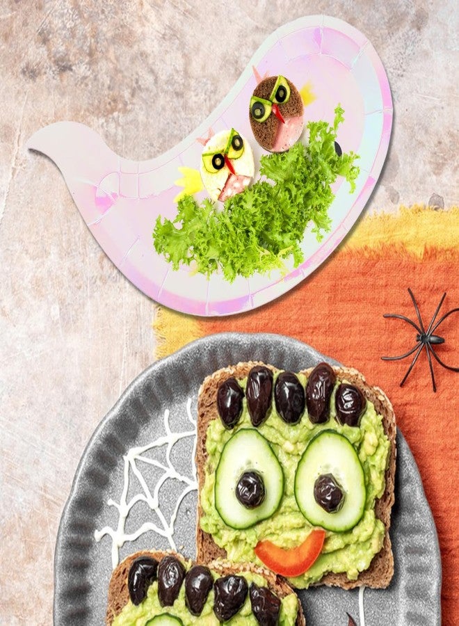 Amosfun Halloween Paper Plates 32pcs Ghost Dinner Plates Tableware for Halloween Party Candy Snacks Table Decor - Image 3