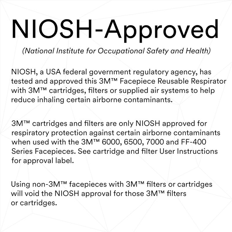 3M Half Facepiece Reusable Respirator 6100, NIOSH, Four-Point Harness, Comfortable Fit, Dual Airline Supplied Air Compatible, Bayonet Connections, Painting, Sanding, Cleaning, Small - Image 2