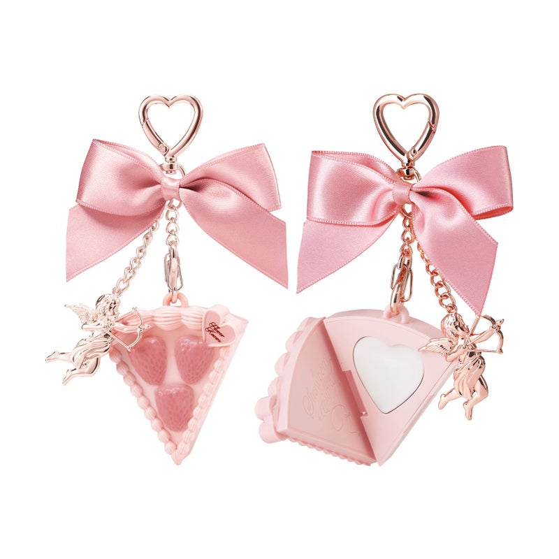 Flower Knows Strawberry Cupid Solid Perfume,Cake Bag Charms,Portable Travel Perfumes,Long Lasting Fragrances,2-in-1 Pink Cute Keychain Purse for Women,Girls&Bow Lovers Gift,0.11 oz(Lychee Bouquet) - Image 1