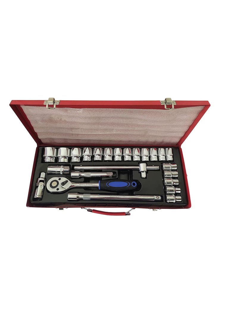 عباسلي مجموعة مقابس كروم 1/2 بوصة DR (مقبس 25 قطعة) - Image 1