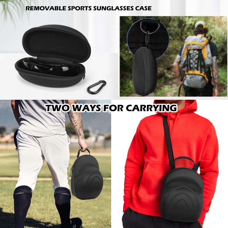 Yewltvep Hat Travel Case Hard Hat Case For Baseball Caps Hat Carrier Storage Bag For 6-7 Baseball Hat Organizer For Travel With Carrying Handle & Shoulder Strap Hat Holder With Sunglass Case - Image 5
