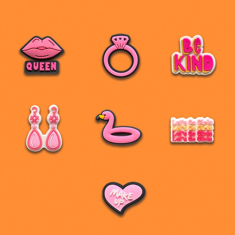 Chionwen 35 50Pcs Pink Random Shoe Decoration Charms for Croc Clog, Cute Lovely Fashion Charms Accessories for Women (35) - Image 4