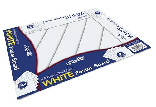 UCreate Poster Board, White, 11" x 14", 5 Sheet Pack - Image 2