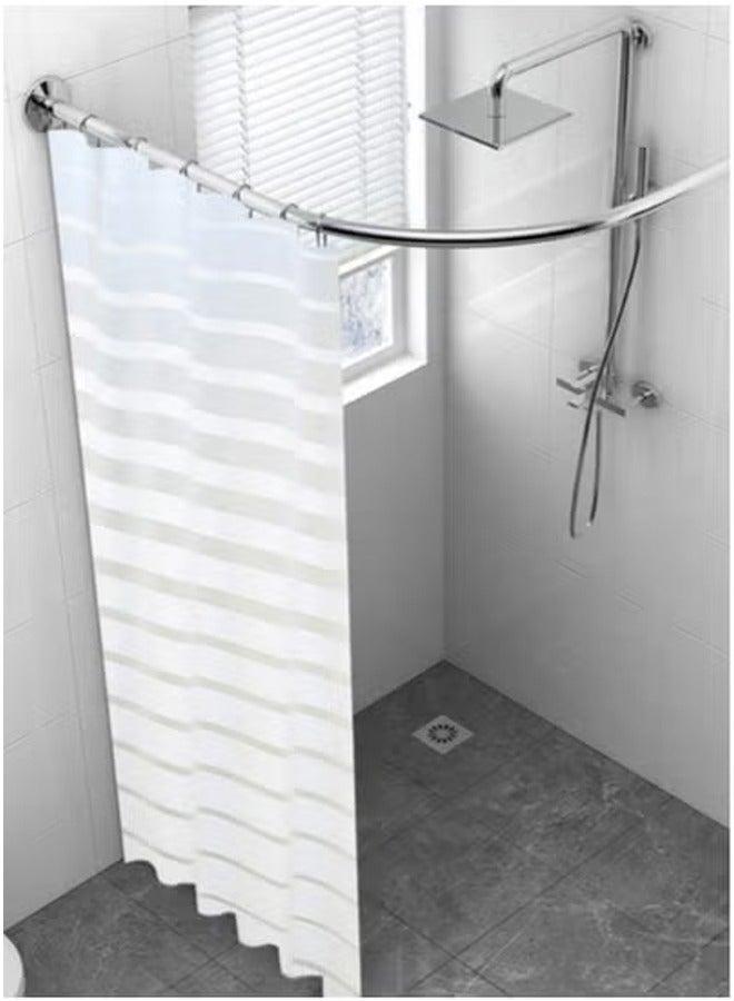 Kutis ستارة دش حمام قطعة واحدة مقاومة للماء مطبوعة PEVA بيضاء 180x200 سنتيمتر - Image 2
