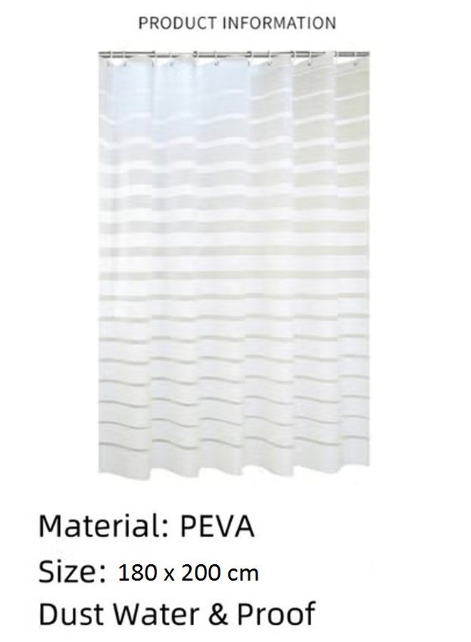 Kutis ستارة دش حمام قطعة واحدة مقاومة للماء مطبوعة PEVA بيضاء 180x200 سنتيمتر - Image 3