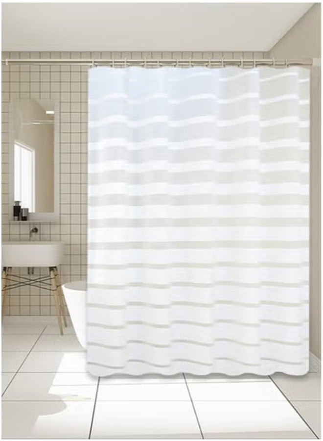 Kutis ستارة دش حمام قطعة واحدة مقاومة للماء مطبوعة PEVA بيضاء 180x200 سنتيمتر - Image 1