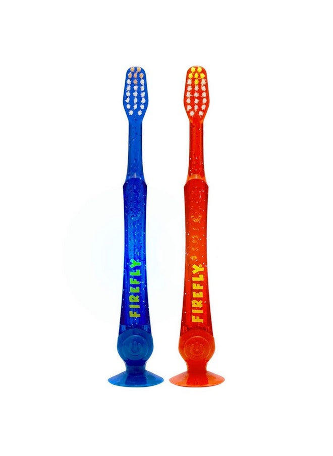 Firefly - Firefly Light-Up Timer Kids Toothbrush with Suction Cup, Soft - 2 Count (Pack of 1), Assorted - Image 1