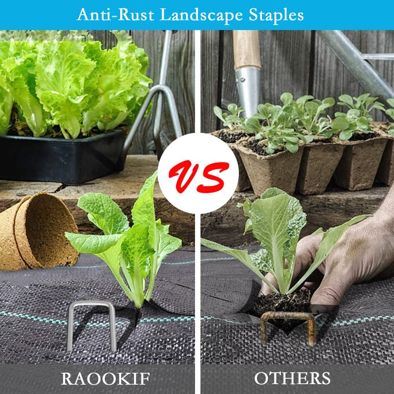 RAOOKIF 12 Inch Long Galvanized Garden Landscape Staples, 20/50/100/200Pcs Metal Stakes for Decoration, Fence, Lawn, Fabric Pins - Image 4
