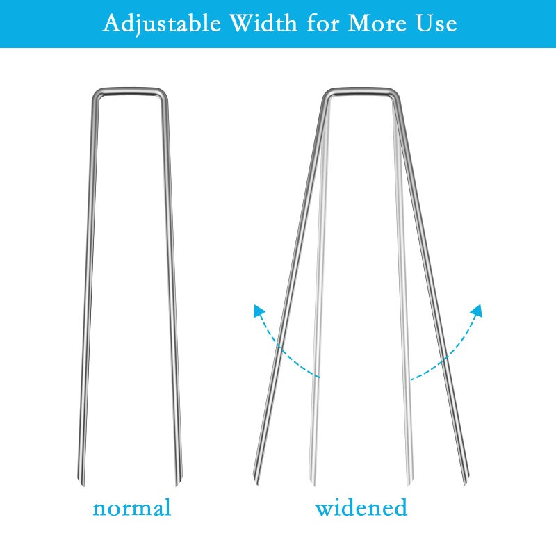 RAOOKIF 12 Inch Long Galvanized Garden Landscape Staples, 20/50/100/200Pcs Metal Stakes for Decoration, Fence, Lawn, Fabric Pins - Image 3