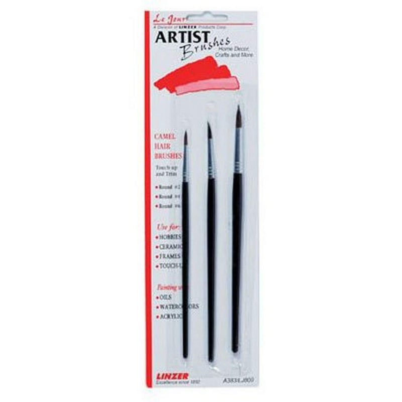 LINZER J.R. Edwards Linzer A 383 (3 Piece) Artist Brushes Camel Hair Round - Image 2