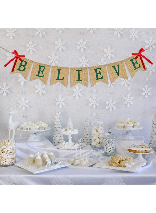 Partyprops Believe Burlap Banner - Rucitc Holiday Banner Garland - Perfect for Christmas Decoration Xmas Party Decor - Image 5