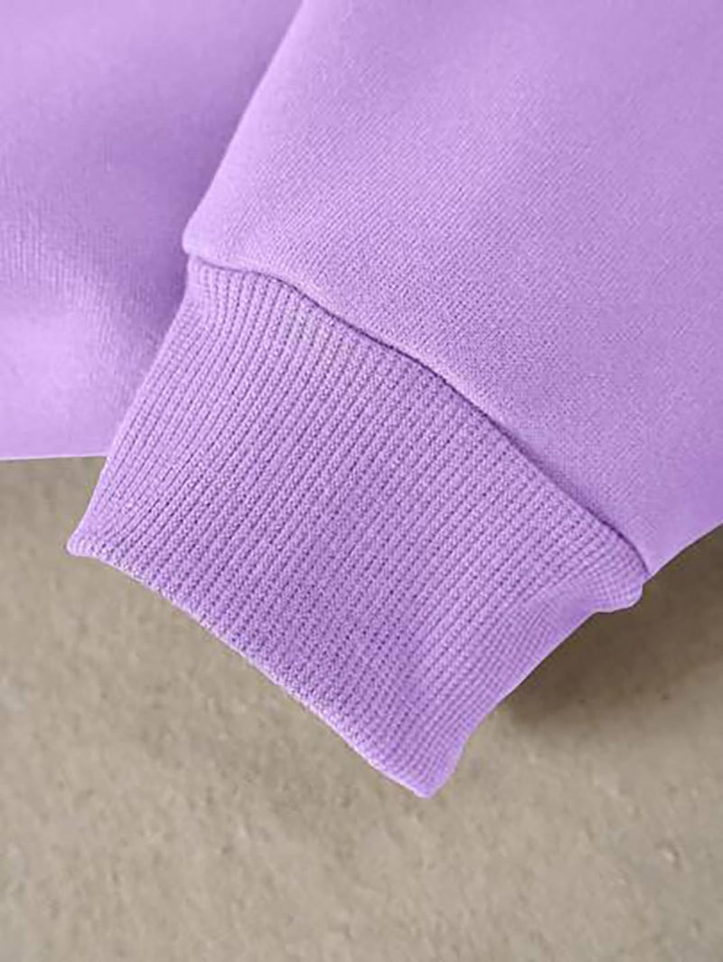 KOTTY Women Full Sleeve Round Neck Solid Sweatshirt Light Purple - Image 4