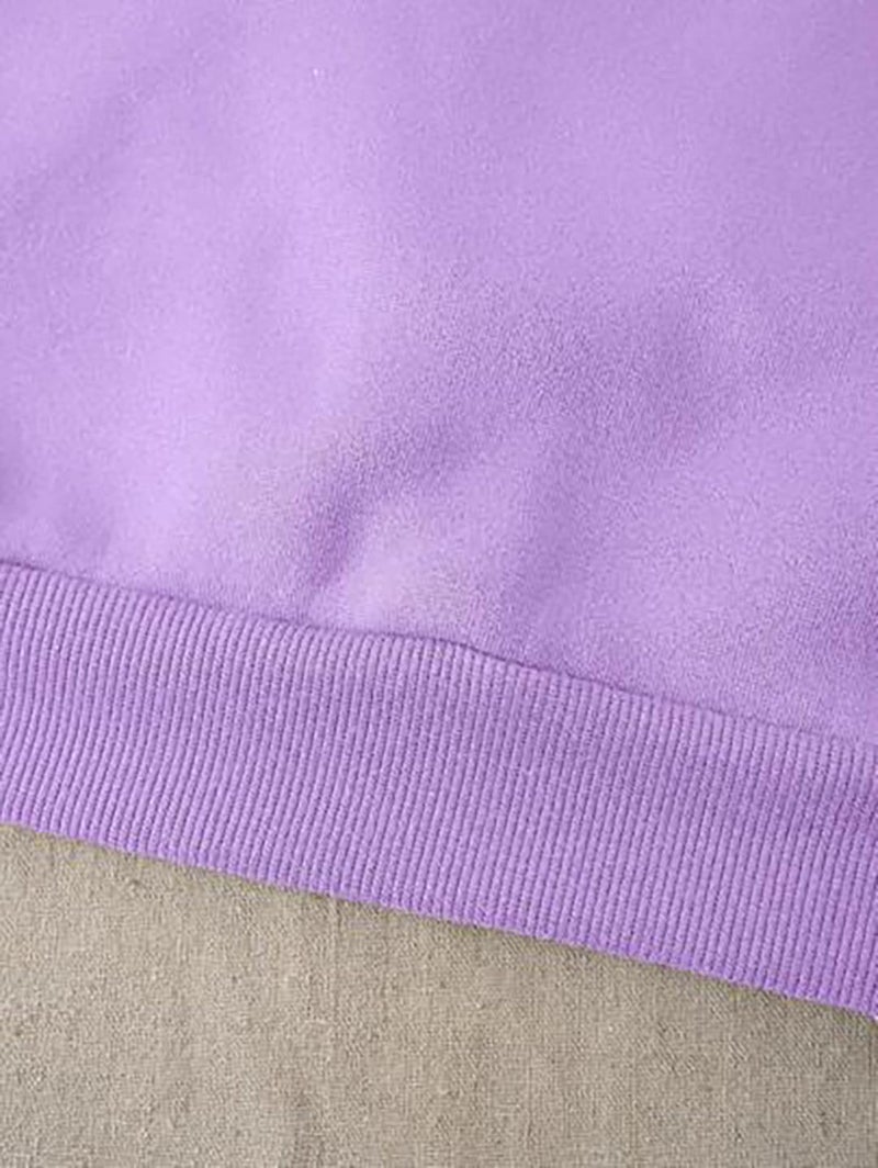 KOTTY Women Full Sleeve Round Neck Solid Sweatshirt Light Purple - Image 5