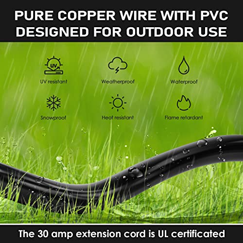 ANNQUAN 10FT 3 Prong Dryer Extension Cord, 30 Amp NEMA 10-30P to 10-30R EV Extension Cord for Dryer Power Extension and Level 2 EV Charging, 125V/250V 10 AWG STW ETL Listed (Black) - Image 4