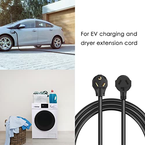 ANNQUAN 10FT 3 Prong Dryer Extension Cord, 30 Amp NEMA 10-30P to 10-30R EV Extension Cord for Dryer Power Extension and Level 2 EV Charging, 125V/250V 10 AWG STW ETL Listed (Black) - Image 3