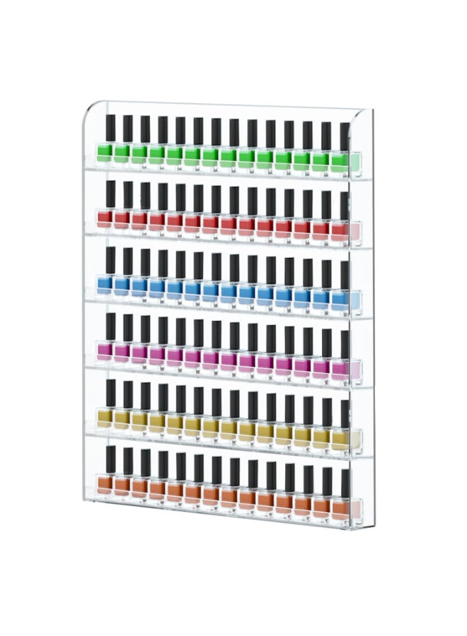FEMELI 2 Pack Nail Polish Wall Racks 20 24 Inch Hold Up to 240 BottlesClear Acrylic Nail Polish Shelf Organizer Wall Mounted 6 Rows 2 - Image 3