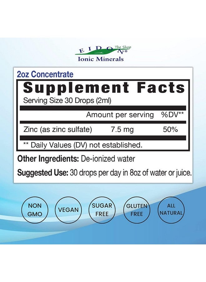 Eidon Ionic Minerals قطرات السيليكا والزنك السائلة من إيدون أيونيك مينييرالز، 2 أونصة سائلة، صحة المناعة، العناية بالبشرة، مكونات طبيعية بالكامل، بدون ألوان صناعية أو مواد حافظة - Image 2