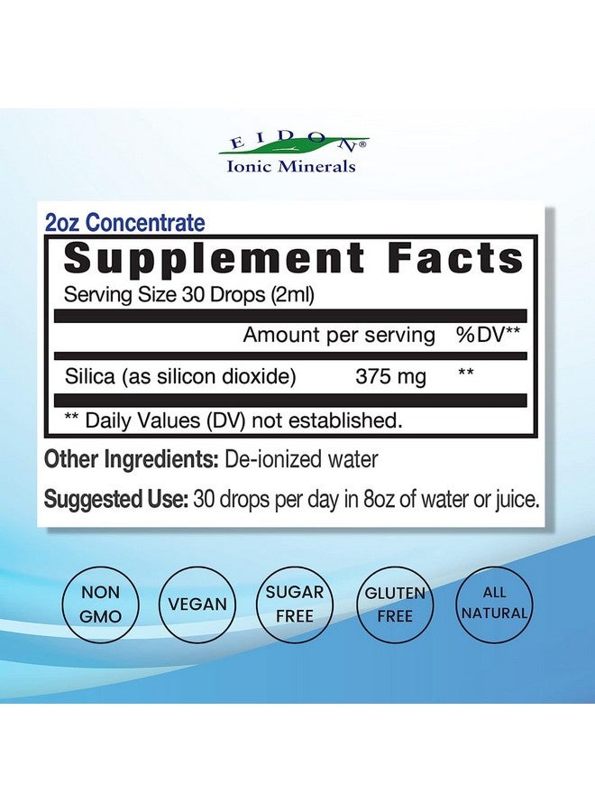 Eidon Ionic Minerals قطرات السيليكا والزنك السائلة من إيدون أيونيك مينييرالز، 2 أونصة سائلة، صحة المناعة، العناية بالبشرة، مكونات طبيعية بالكامل، بدون ألوان صناعية أو مواد حافظة - Image 3
