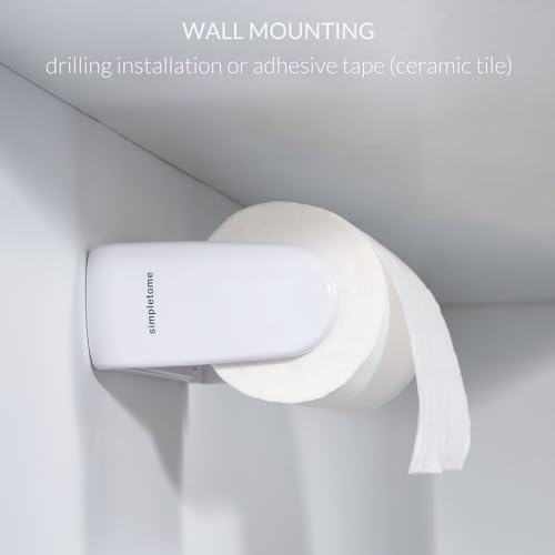 simpletome Paper Towel Holder ONE Hand Tear Adaptive Tension Arm Adjustable Length 9.4-11inch/24-28cm (White) - Image 3