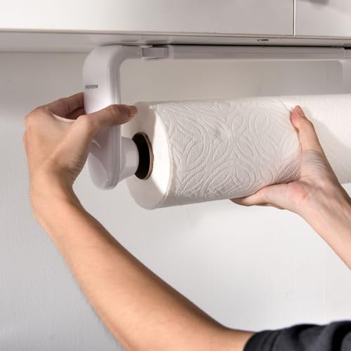 simpletome Paper Towel Holder ONE Hand Tear Adaptive Tension Arm Adjustable Length 9.4-11inch/24-28cm (White) - Image 5