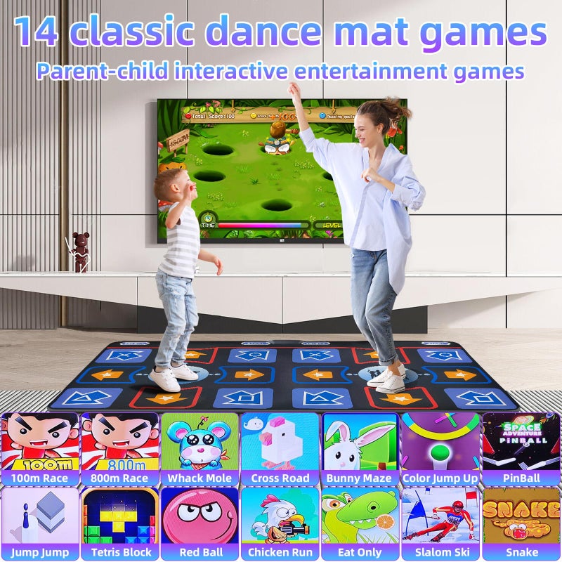 Damcoola Dance Mat for Adults and Kids - Plug and Play TV Electronic Dance Mat Game, Wireless Dance Pad, Fun Dance Fitness Games for Kids, Christmas and Boys and Girls Birthday Gift Ideas, Blue - Image 3