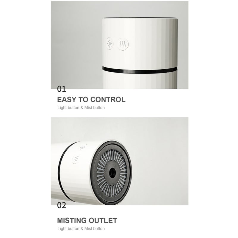 260mL Mist Humidifier Diffuser LED Colorful Car Humidifier Quiet Adjustable Top Fill Cool Mising Humidifier for Car Bedroom USB Powered Home Humidifier - Image 4