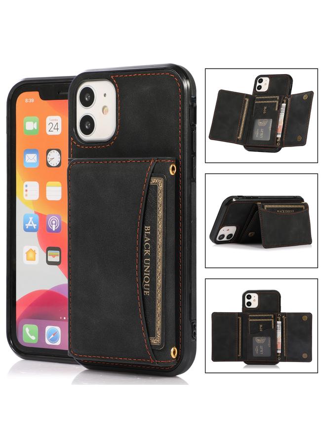 The Bros Three-fold Leather Phone Case with Card Slot & Wallet & Holder For iPhone 11