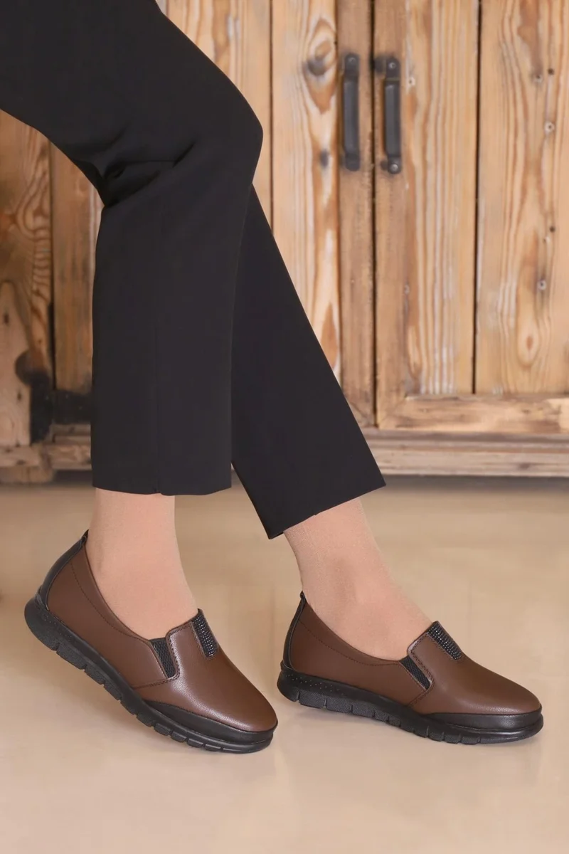 كابتن جونيور Captain Junior Women's Black Classic Shoes Orthopedic Mother Shoes Mother Ballerina Shoes Mother Women's Daily Shoes Zslnk 500