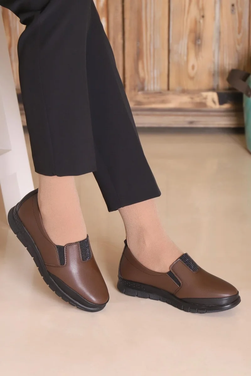 كابتن جونيور Captain Junior Women's Black Classic Shoes Orthopedic Mother Shoes Mother Ballerina Shoes Mother Women's Daily Shoes Zslnk 500